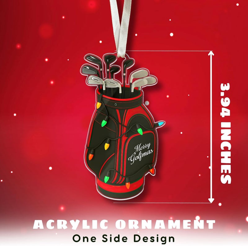 SUCHAGIFT Golf Ornament - Golf Club Ornaments for Christmas Tree, Golfing Ornaments - Sports Gifts for Golfing Lovers, Golfers, Dad, Husband, Men - Christmas Golfer Gifts - 2D Acrylic Ornament 2025 - Image 2
